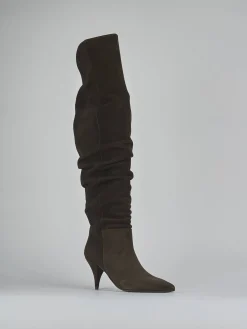 Online Stivali tacco 7cm camoscio testa Donna Stivali Tacco Alto