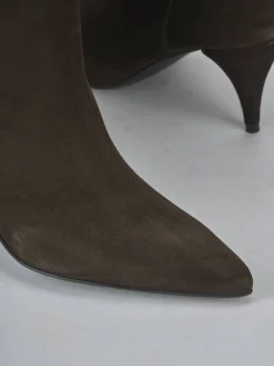 Online Stivali tacco 7cm camoscio testa Donna Stivali Tacco Alto