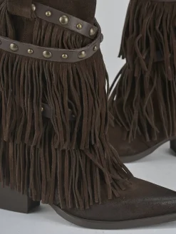 New Stivali tacco 6cm camoscio testa Donna Stivali Tacco Alto