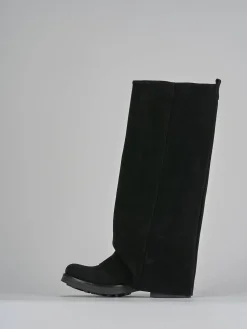 Discount Stivali tacco 3cm camoscio Donna Stivali Tacco Basso