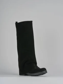 Discount Stivali tacco 3cm camoscio Donna Stivali Tacco Basso