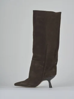 Hot Stivali tacco 7cm camoscio testa Donna Stivali Tacco Alto