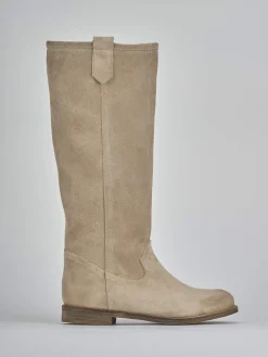 Online Stivali tacco 1cm camoscio Donna Stivali Tacco Basso