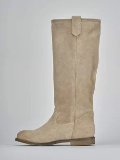 Online Stivali tacco 1cm camoscio Donna Stivali Tacco Basso