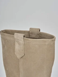 Online Stivali tacco 1cm camoscio Donna Stivali Tacco Basso