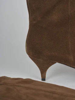 Outlet Stivali tacco 5cm camoscio Donna Stivali Tacco Alto