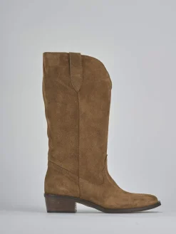 Online Stivali tacco 3cm camoscio Donna Stivali Tacco Basso