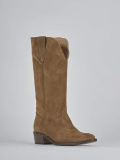 Online Stivali tacco 3cm camoscio Donna Stivali Tacco Basso