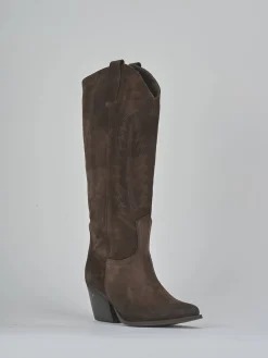 Online Stivali tacco 6cm camoscio testa Donna Stivali Tacco Alto