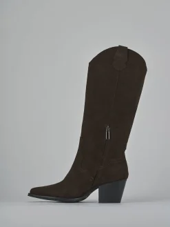 Stivali tacco 6cm camoscio testa Donna Stivali Tacco Alto