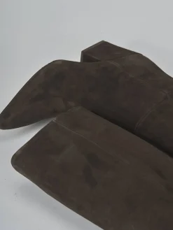 Clearance Stivali tacco 8cm camoscio testa Donna Stivali Tacco Alto