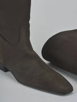 Sale Stivali tacco 3cm camoscio testa Donna Stivali Tacco Basso