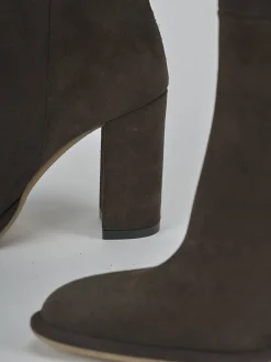 Sale Stivali tacco 9cm camoscio testa Donna Stivali Tacco Alto