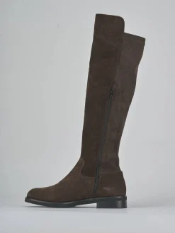 Stivali tacco 2cm camoscio testa Donna Stivali Tacco Basso