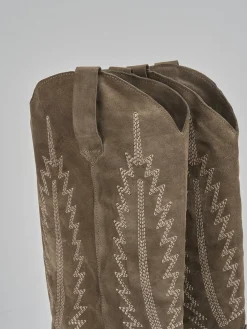 Sale Stivali tacco 7cm camoscio Donna Stivali Tacco Alto