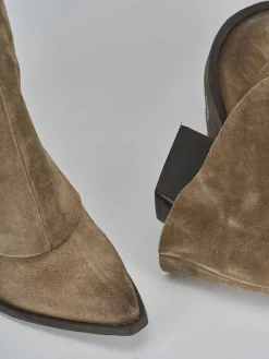 New Stivali tacco 7cm camoscio Donna Stivali Tacco Alto