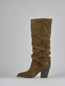 Discount Stivali tacco 9cm camoscio Donna Stivali Tacco Alto