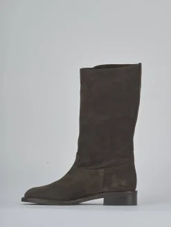 Outlet Stivali tacco 3cm camoscio testa Donna Stivali Tacco Basso