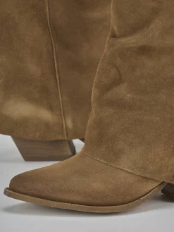 Discount Stivali tacco 7cm camoscio Donna Stivali Tacco Alto