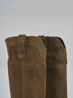 Online Stivali tacco 7cm camoscio Donna Stivali Tacco Alto