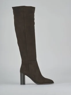 Online Stivali tacco 9cm camoscio testa Donna Stivali Tacco Alto