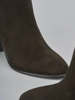 Online Stivali tacco 9cm camoscio testa Donna Stivali Tacco Alto