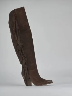 Stivali tacco 8cm camoscio testa Donna Stivali Tacco Alto