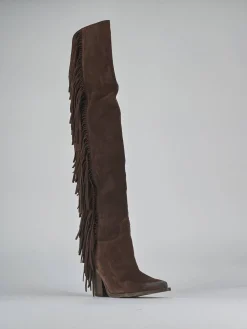 Stivali tacco 8cm camoscio testa Donna Stivali Tacco Alto