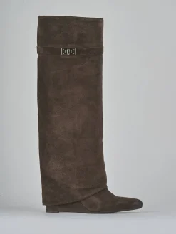 Discount Stivali tacco 9cm camoscio testa Donna Stivali Tacco Alto