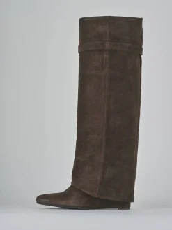 Discount Stivali tacco 9cm camoscio testa Donna Stivali Tacco Alto