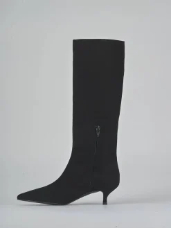 Outlet Stivali tacco 4cm camoscio Donna Stivali Tacco Basso