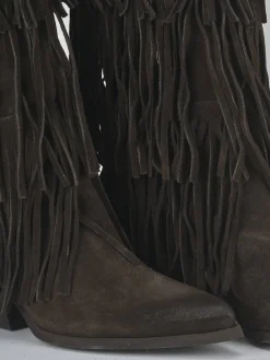 Online Stivali tacco 6cm camoscio testa Donna Stivali Tacco Alto