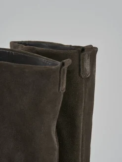 Stivali tacco 3cm camoscio testa Donna Stivali Tacco Basso