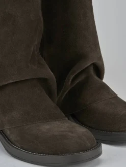 Stivali tacco 3cm camoscio testa Donna Stivali Tacco Basso