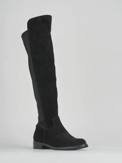 Online Stivali tacco 2cm camoscio Donna Stivali Tacco Basso