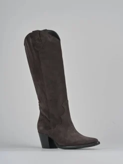 Discount Stivali tacco 7cm camoscio testa Donna Stivali Tacco Alto