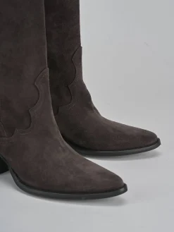 Discount Stivali tacco 7cm camoscio testa Donna Stivali Tacco Alto