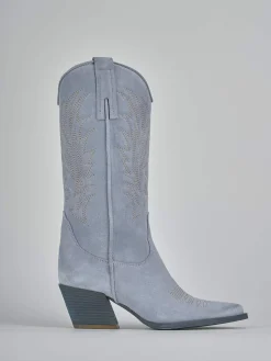 New Stivali tacco 7cm camoscio Donna Stivali Tacco Alto