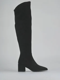 Outlet Stivali tacco 6cm camoscio Donna Stivali Tacco Alto