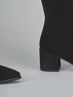 Outlet Stivali tacco 6cm camoscio Donna Stivali Tacco Alto