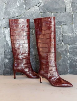 Outlet Stivali tacco 7cm cocco bordo' Donna Stivali Tacco Alto