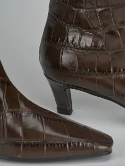 Discount Stivali tacco 5cm cocco testa Donna Stivali Tacco Alto