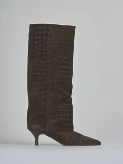 Sale Stivali tacco 5cm cocco testa Donna Stivali Tacco Alto