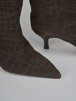 Sale Stivali tacco 5cm cocco testa Donna Stivali Tacco Alto