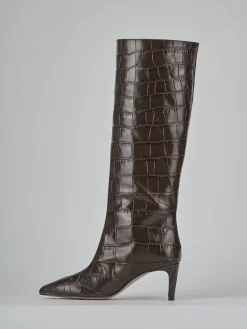 Clearance Stivali tacco 7cm cocco testa Donna Stivali Tacco Alto