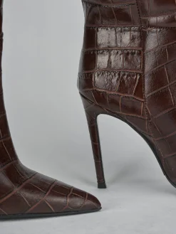 Hot Stivali tacco 10cm cocco testa Donna Stivali Tacco Alto