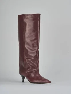 Outlet Stivali tacco 5cm pelle bordo' Donna Stivali Tacco Alto