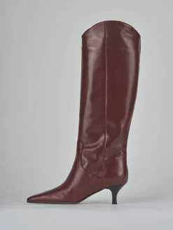 Outlet Stivali tacco 5cm pelle bordo' Donna Stivali Tacco Alto