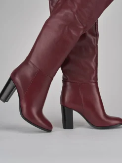 New Stivali tacco 8cm pelle bordo' Donna Stivali Tacco Alto