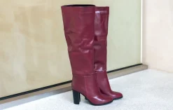 New Stivali tacco 8cm pelle bordo' Donna Stivali Tacco Alto